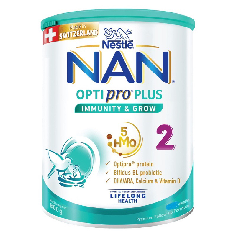 Sữa bột NAN OptiproPlus 2 800g
