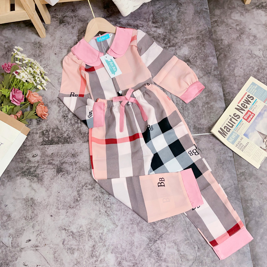 Đồ Bộ Bé Gái Mặc Nhà dài tay cao cấp Pijama - Lụa Cao Cấp Cho Bé