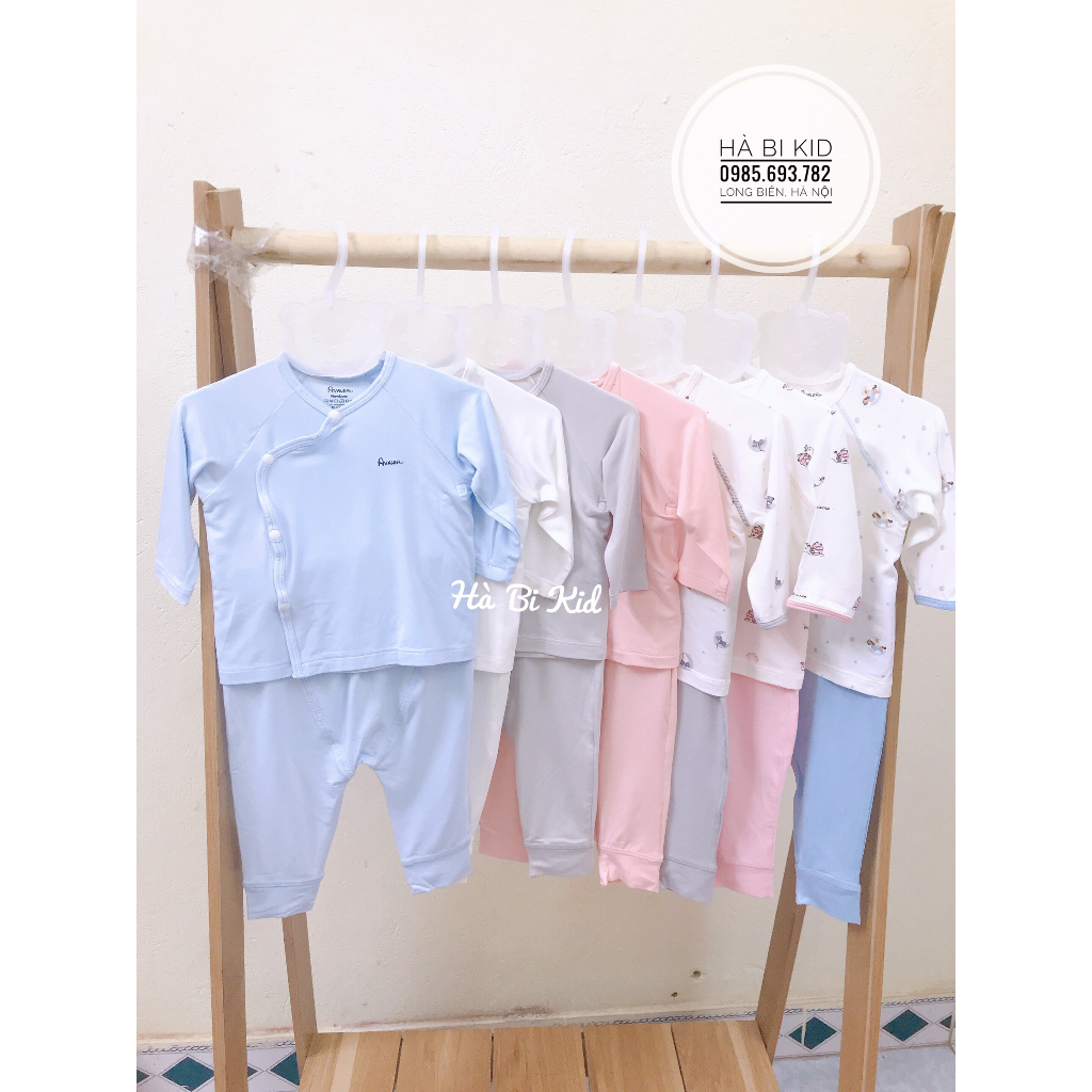 Bộ quần áo AVALER sơ sinh dài tay chất liệu sợi tre cho bé trai bé gái nhiều màu