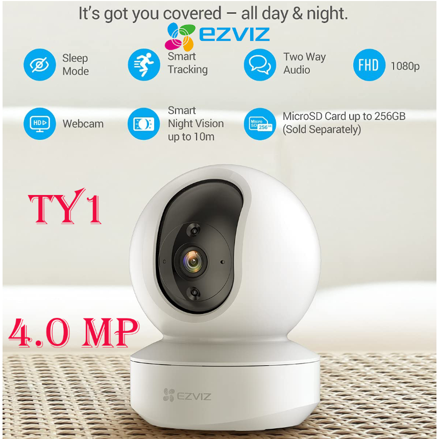 Camera wifi Ezviz TY1  TY1  , Đàm thoại hai chiều theo dõi chuyển động. Hàng chính hãng