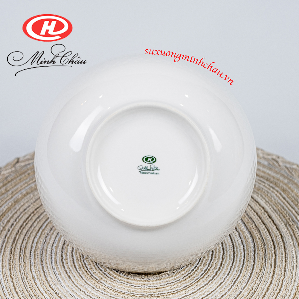 Bát Tô Viền Vằn Sần Sứ Minh Châu Cao Cấp Kiểu Pháp Kẻ Màu