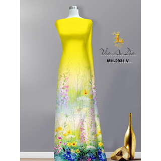 Vải may áo dài mẫu hoa tà xinh