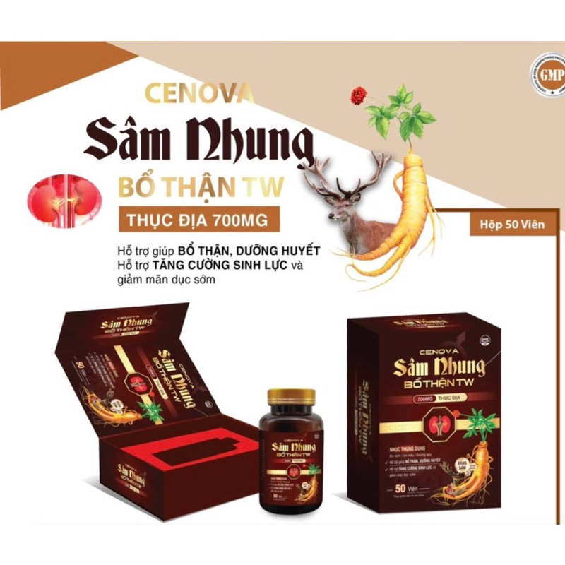 Sâm nhung bổ thận CENOVA nam nữ thân yếu tiểu tiện nhiều lần tay chân tê mỏi đau lưng mỏi gối