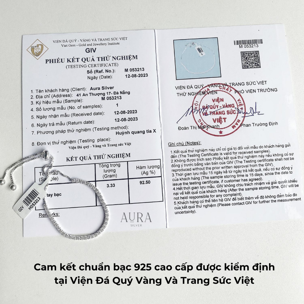 Lắc tay bạc nữ kiểu dây rút đính đá-LT21-AURASILVER