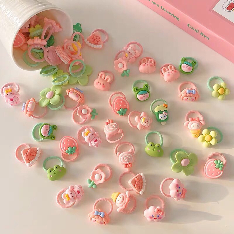 Túi 10 dây thun buộc tóc cho bé