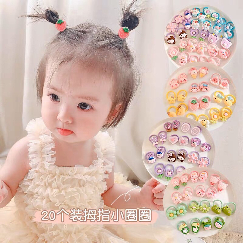 Túi 10 dây thun buộc tóc cho bé