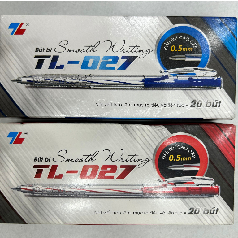 Hộp 20 Bút Bi Thiên Long TL-027 Xanh Đỏ.