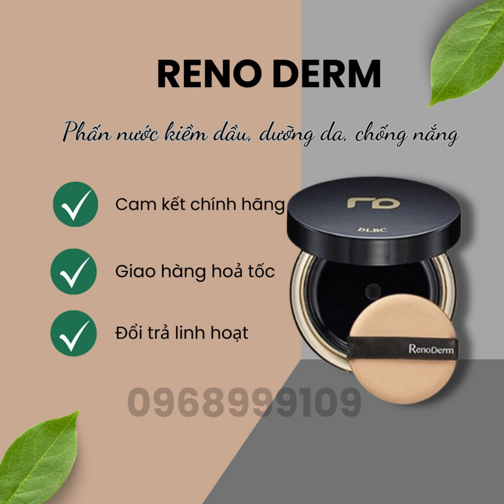 Phấn nước RENODERM Daylong BB Cushion SPF 50 15g ⚡ CHÍNH HÃNG ⚡ Phấn nước ngăn chặn sự bay hơi nước, làm dịu da