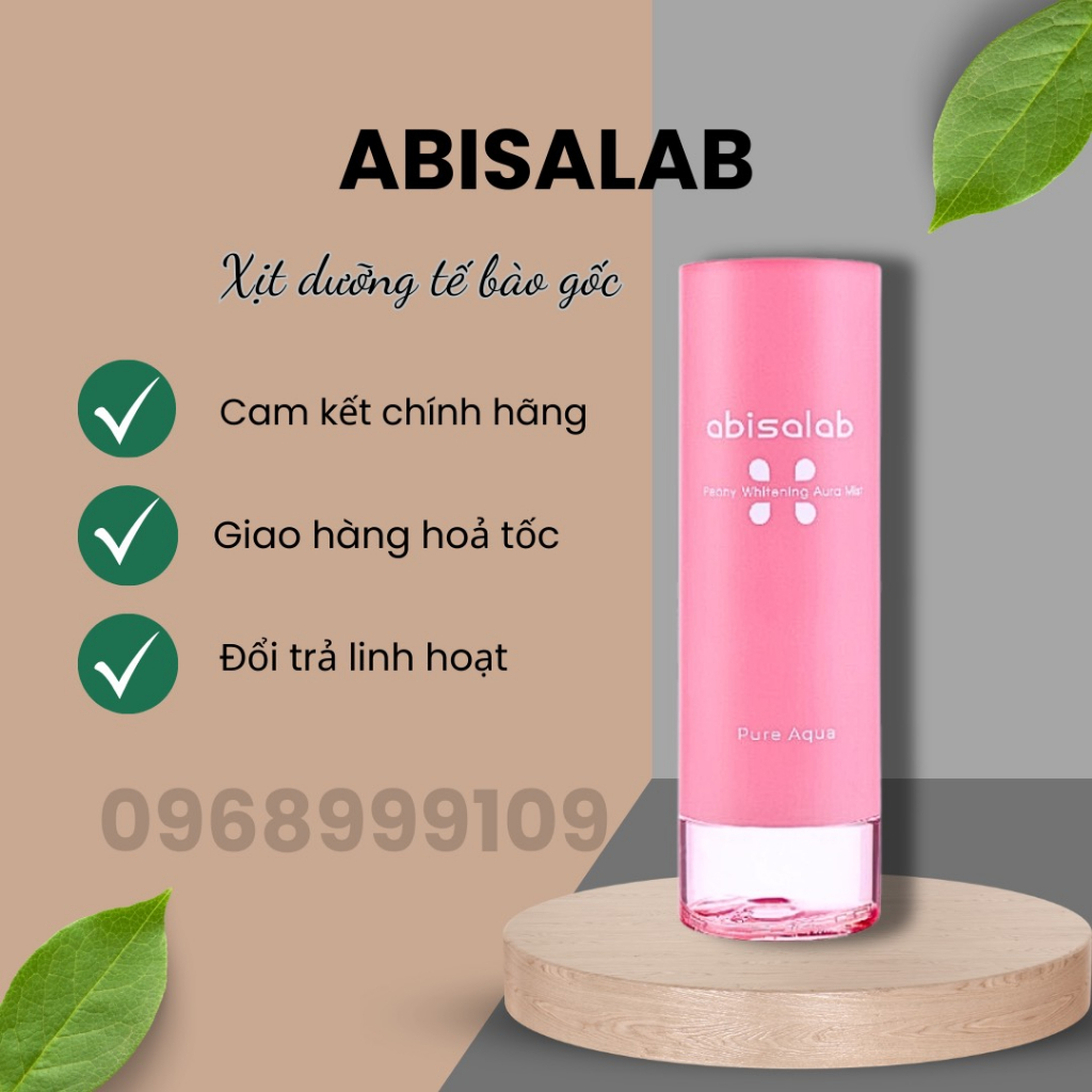 Xịt dưỡng tế bào gốc Aura Mist Abisalab ⚡ CHÍNH HÃNG ⚡ Xịt khoáng cân bằng độ ẩm, bổ sung khoáng chất cho da
