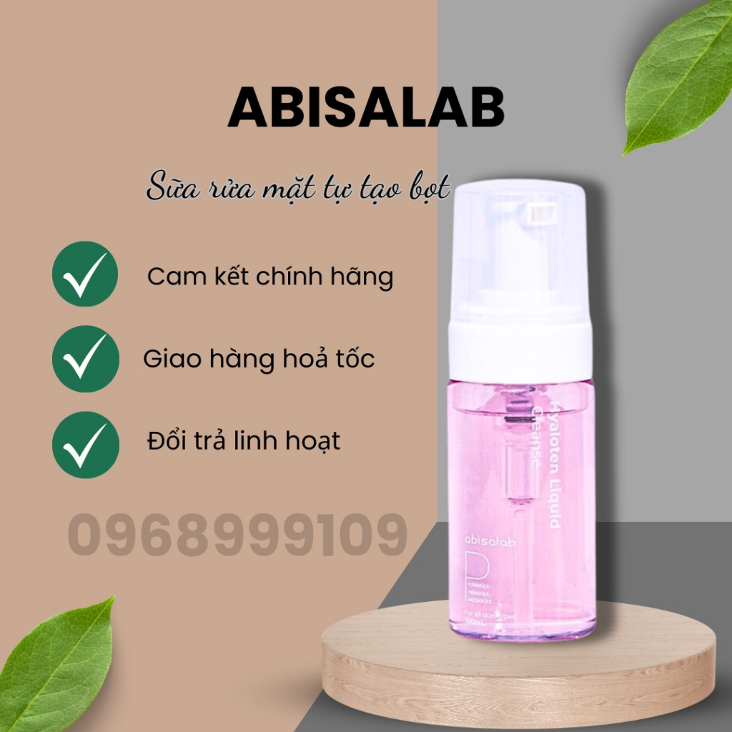 Gel rửa mặt Abisalab - HYALOTEN LIQUID CLEANSER ⚡ CHÍNH HÃNG ⚡ Gel rửa mặt cân bằng hệ vi sinh cho một làn da khỏe mạnh