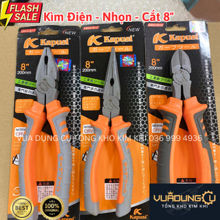 Bộ 3 kìm điện, nhọn, cắt Kapusi Japan cỡ 8inch-200mm
