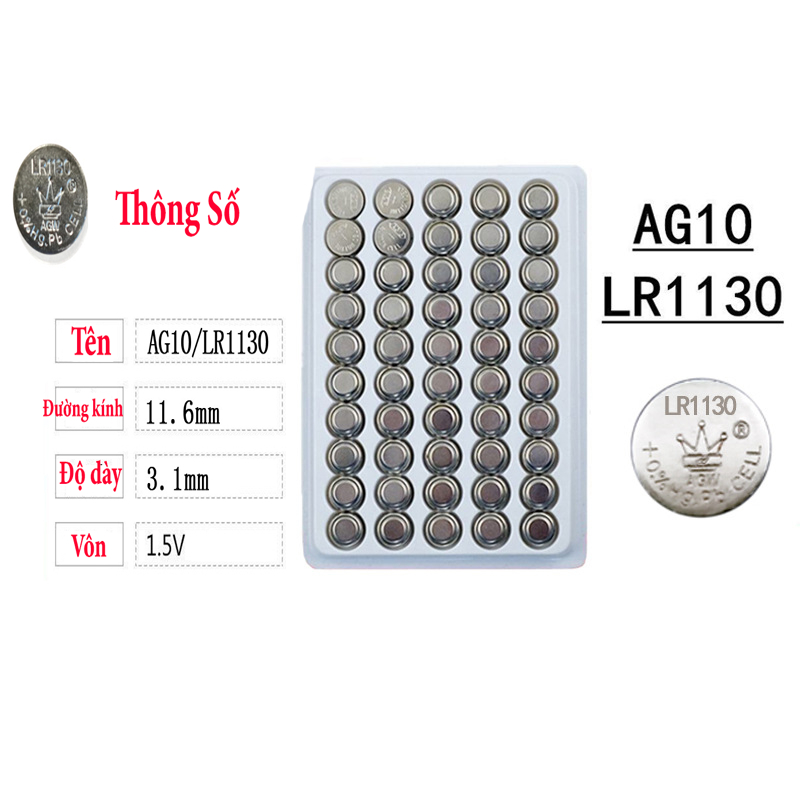 Pin cúc áo AG13 LR44 AG3 LR41 AG10 LR1130 CR2032 LR626 LR621 AG4 Pin đồng hồ, pin chìa khóa ô tô