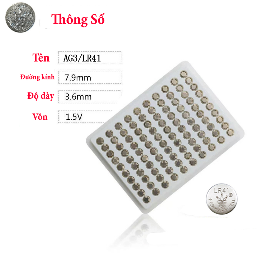 Pin cúc áo AG13 LR44 AG3 LR41 AG10 LR1130 CR2032 LR626 LR621 AG4 Pin đồng hồ, pin chìa khóa ô tô