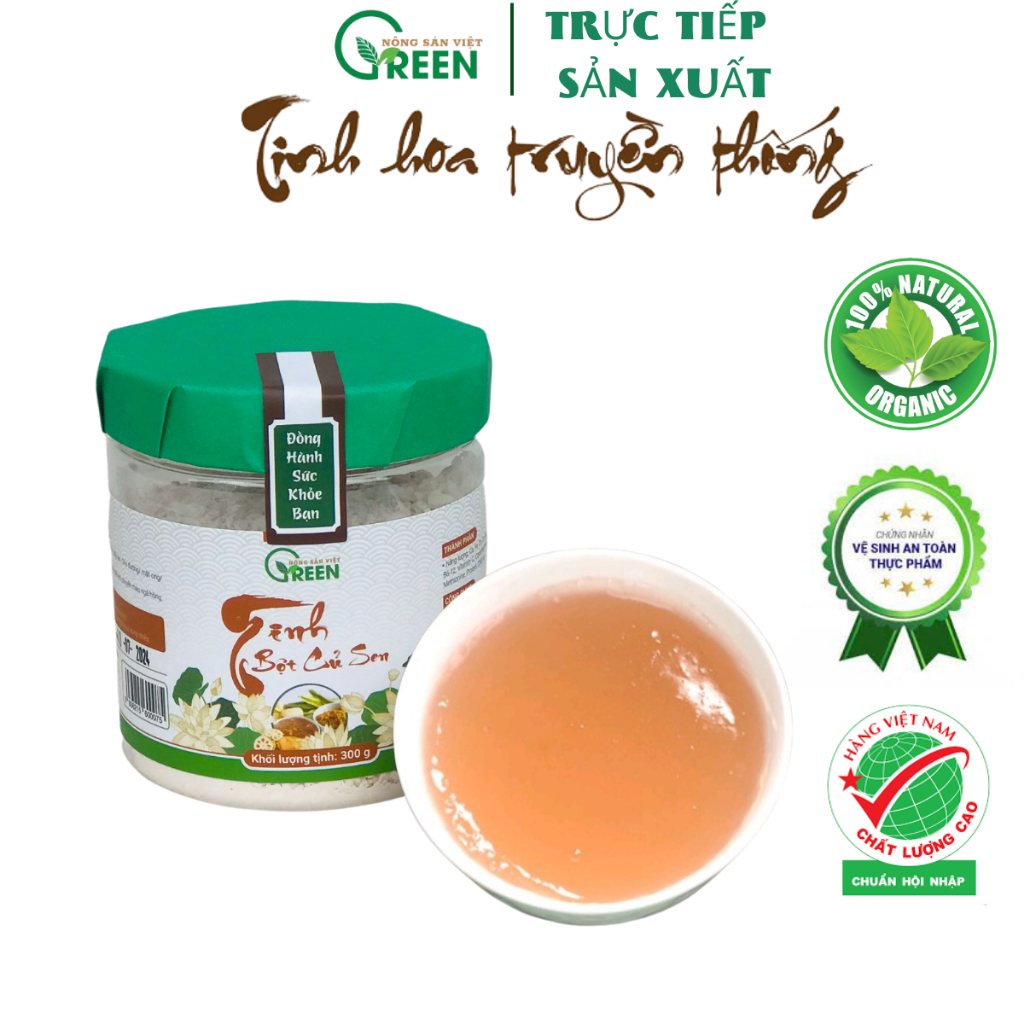 Tinh bột củ sen nguyên chất topping nhiều hạt tự chọn VietGreen nuôi dưỡng vẻ đẹp từ sâu bên trong