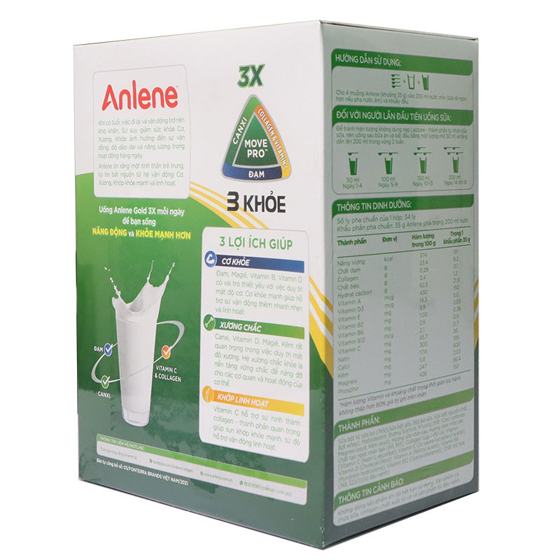 Sữa bột Anlene gold 3X hộp giấy 1.2kg