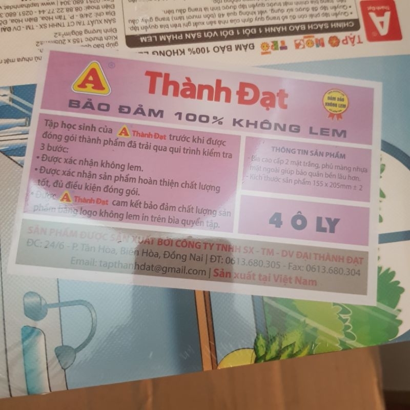 Tập học sinh 200tr, vở 200tr 4 ô li Hoa Học Trò