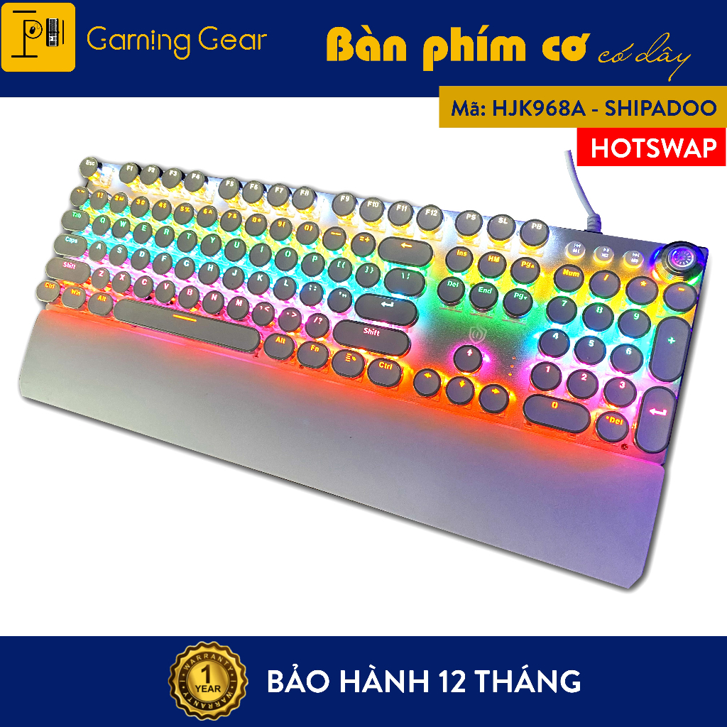 Bàn Phím Cơ Gaming Có Dây Shipadoo HJK968A Keycap Xuyên Sáng chống hao mòn chữ với Hơn 30 chế độ LED