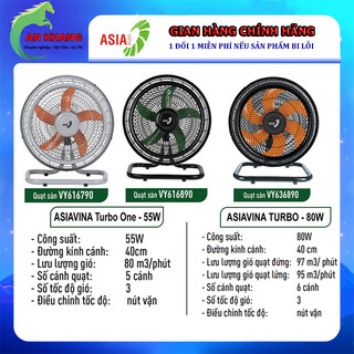 Quạt sàn asia turbo vy636890 80w, vy616890/vy616790 55w - bảo hành chính hãng 24 tháng