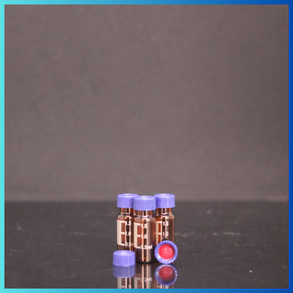 Combo 100 Lọ đựng mẫu vial 2ml trắng / nâu  miệng 9 có chia vạch không nắp Membrane - USA dùng cho máy sắc ký lỏng HPLC