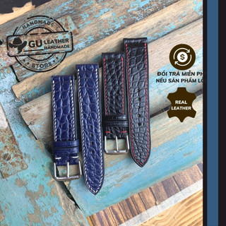 Dây đồng hồ handmade chất liệu da cá sấu size dây 16/ 18/ 19/ 20/ 21/ 22/ 24mm - gu leather