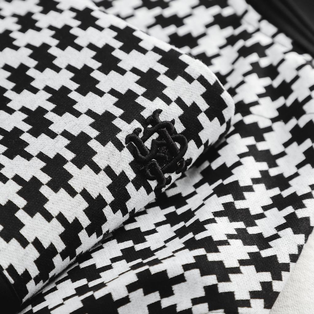 Áo Polo Nam Black White Mosaic, Chất Vải Cotton Dệt Blend Thoải Mái, PL0054, SOMEHOW