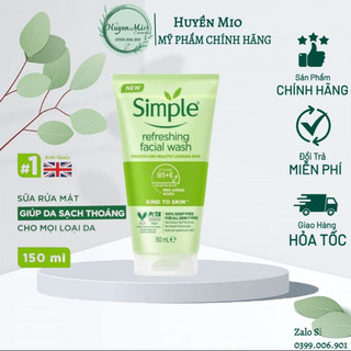 Sữa rửa mặt simple kind to skin refreshing facial wash gel huyenmio