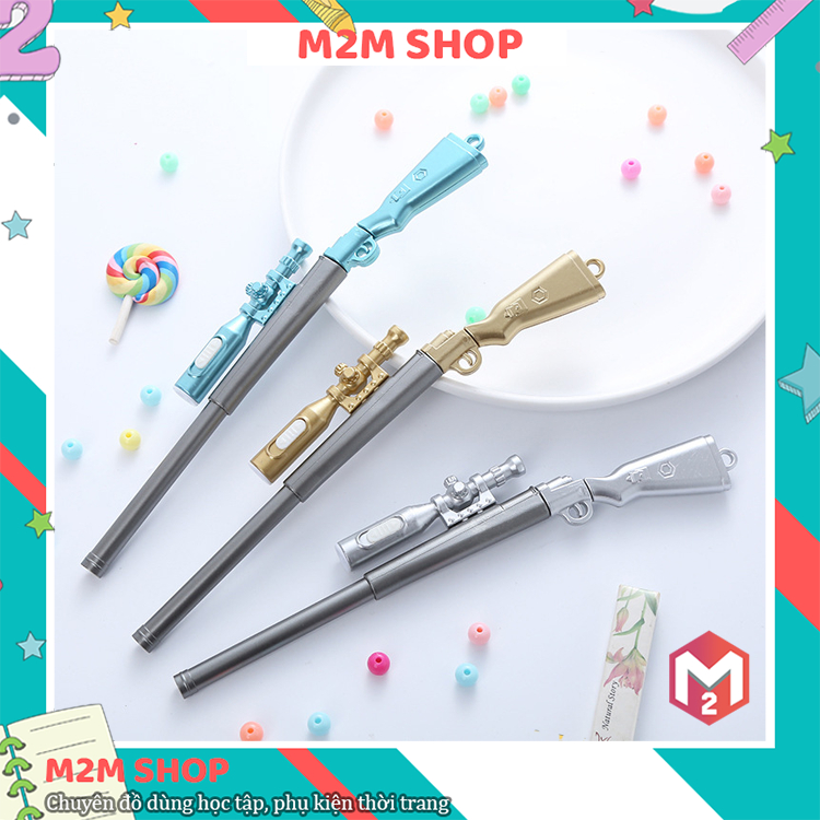 Bút gel nước mực đen hình khẩu súng phát đèn cực ngầu, bút khẩu súng kèm đèn (ngòi 0.38mm)