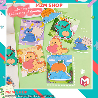 Giấy note ghi chú hình chú khủng long cute dễ thương xinh xắn, giấy nhớ dinosaur dành cho học sinh