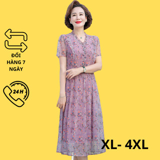 Đầm voan trung niên, đầm váy trung niên, đầm cho mẹ