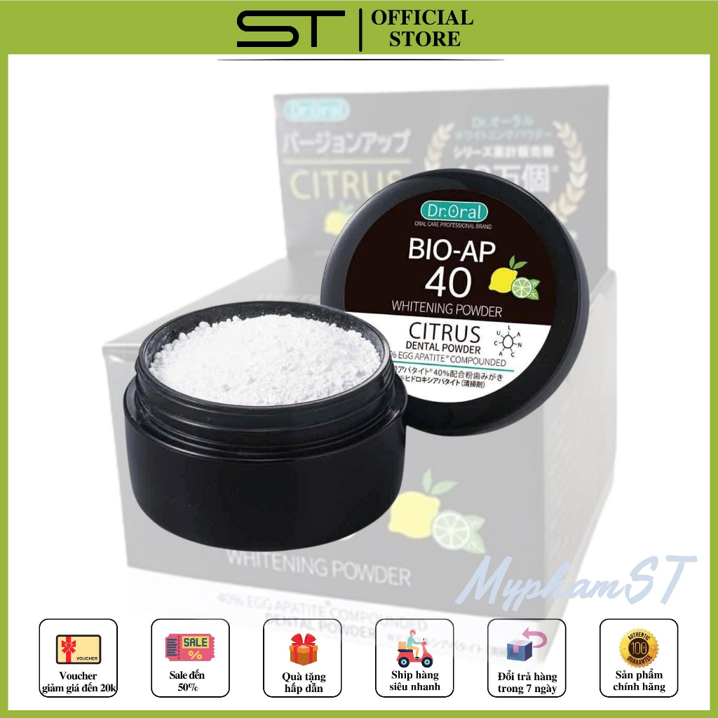 Bột trắng răng Nhật Bản Dr Oral Whitening Powder 26g. hoàn toàn từ thiên nhiên