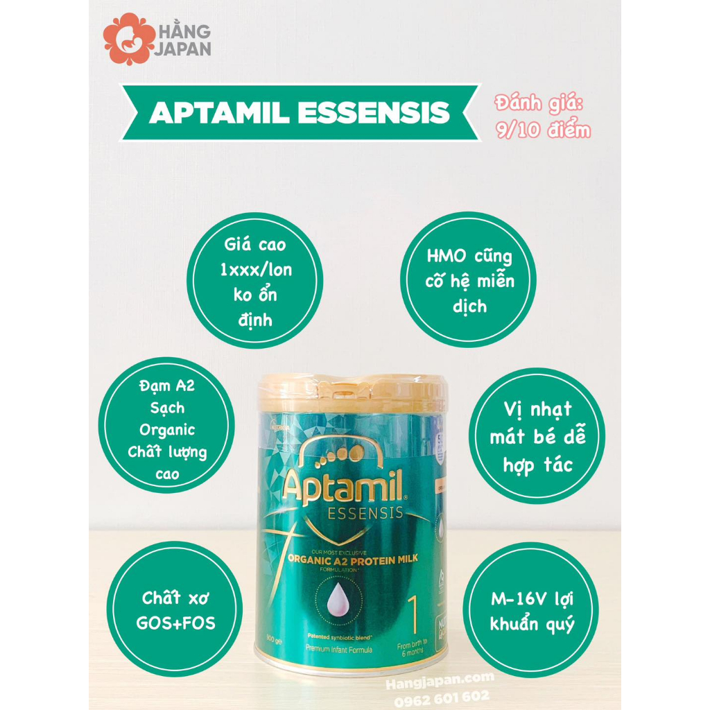 Sữa Aptamil Essensis Organic Úc cho bé từ sơ sinh trở lên hộp 900g - Hàng Nội Địa Date Mới