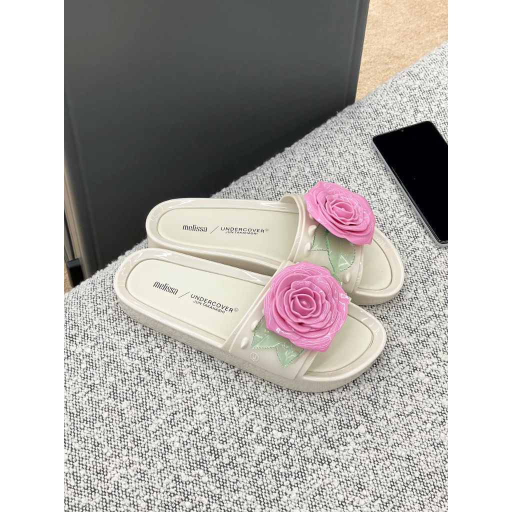 Dép Quai Ngang Melissa Nữ Hình Bông Hoa Xinh Xắn Full Box- Sấu Vui Vẻ