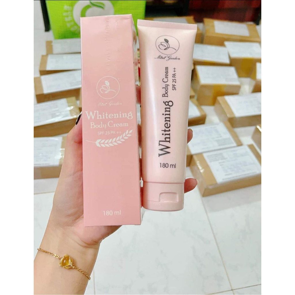 [MUA 1 TẶNG 1] Kem body men bia MINIGARDEN 180ml Whitening Body Cream SPF25 PA++ dưỡng da, chống nắng, makeup body