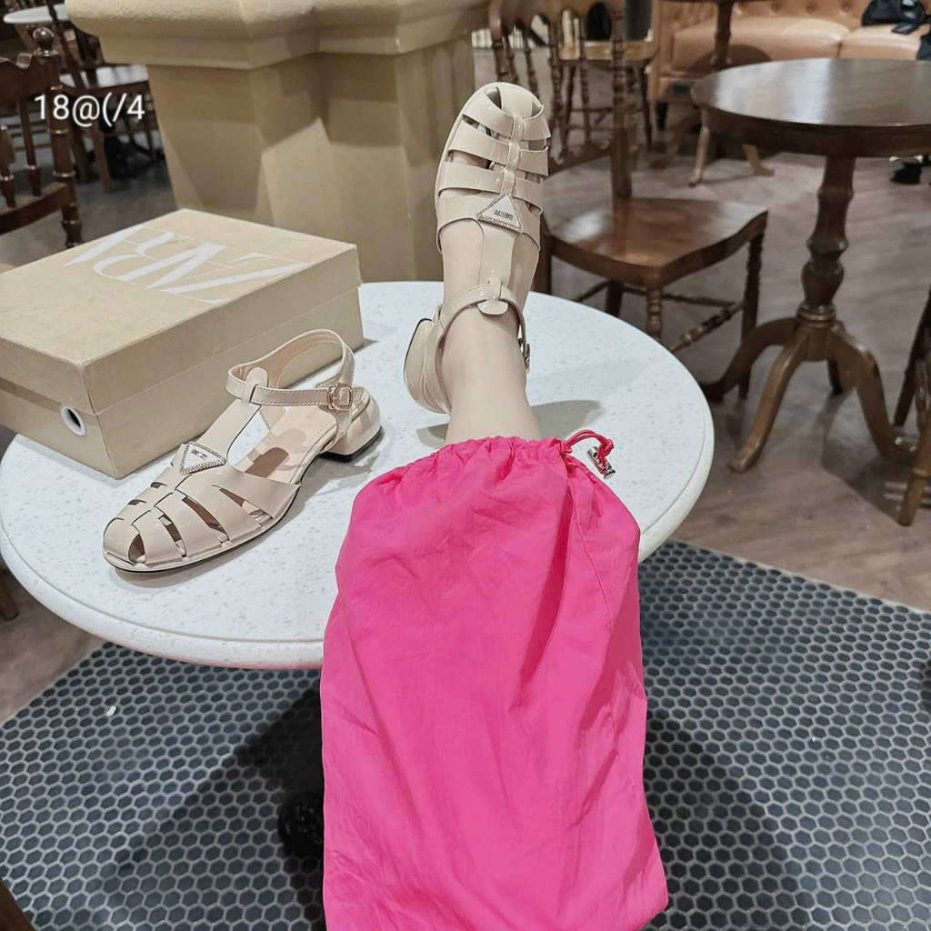 Sandal dây rọ đính khóa đá gót vuông 3 phân form dáng siêu đẹp