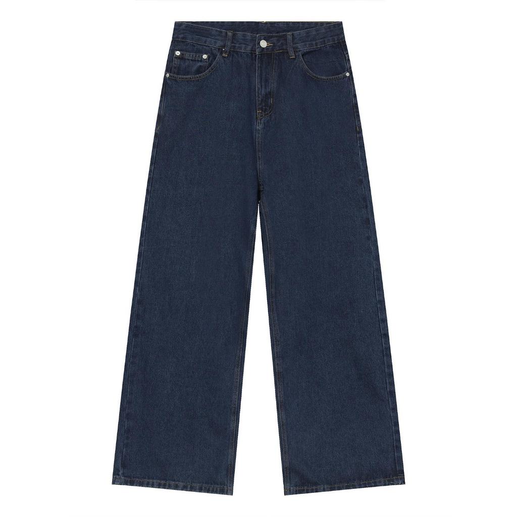 Quần Baggy Jeans Ống Rộng Màu Xanh