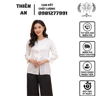 Áo bà ba đi lễ chùa, đồ lam đi chùa, bán rời áo và quần, chất lụa mềm mịn thoải mãi.