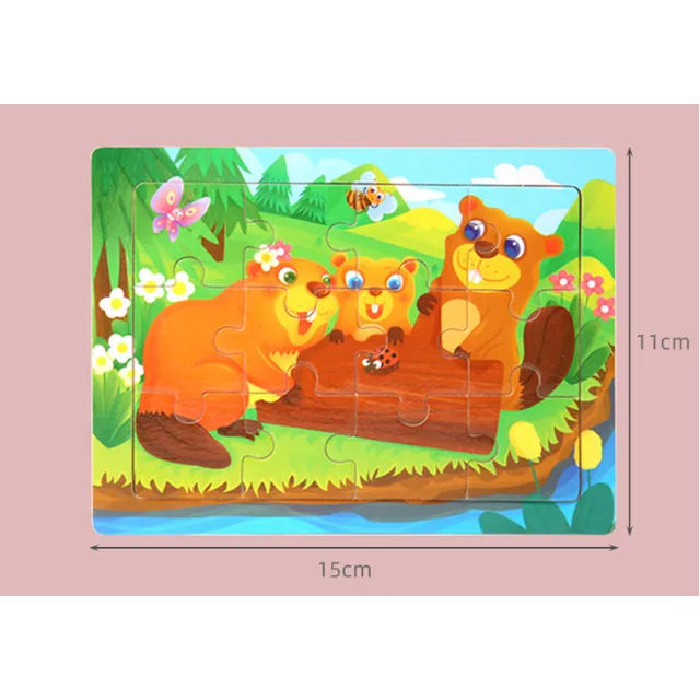 Tranh puzzle Gỗ Ghép 12 Mảnh Cho Bé Yêu