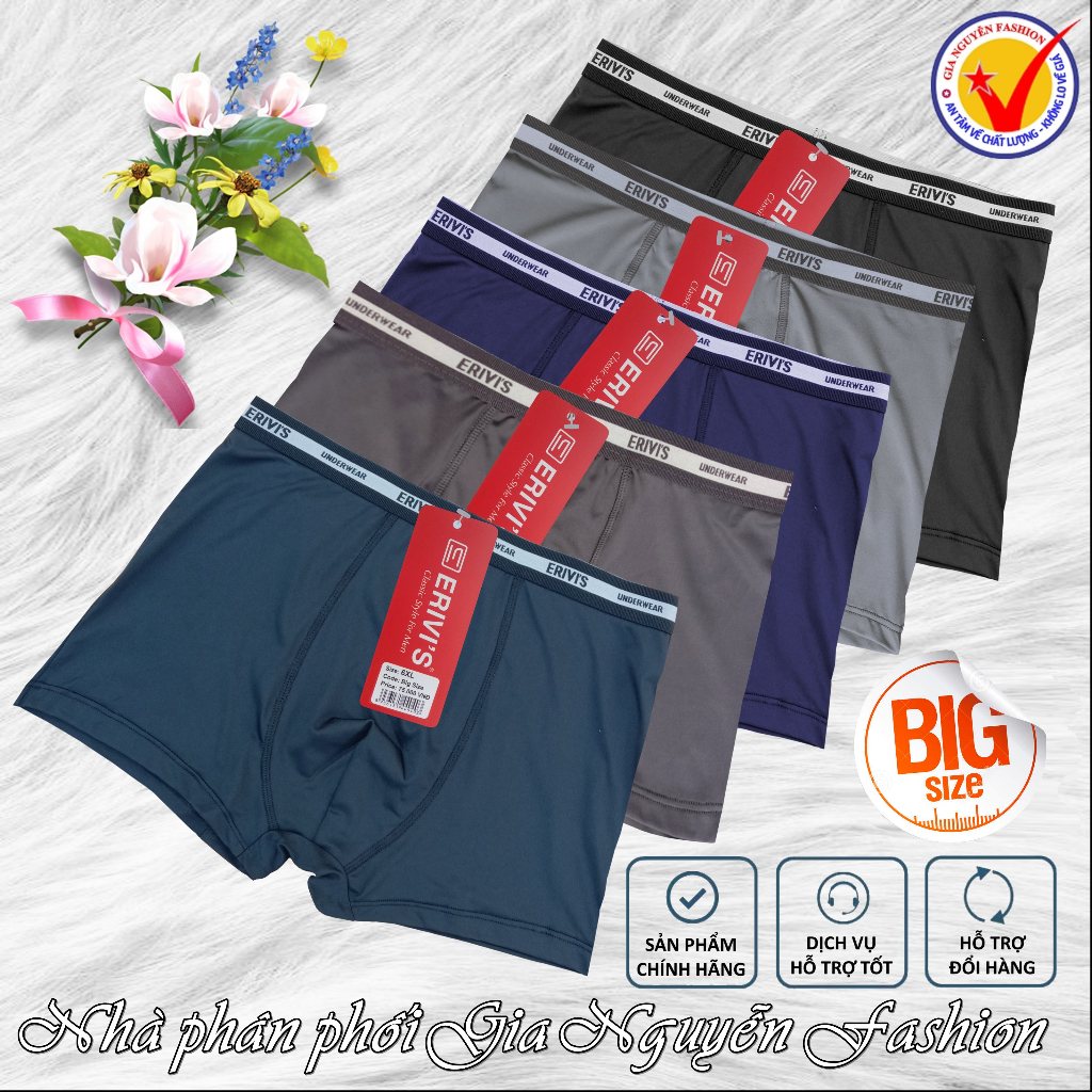 SIZE RẤT LỚN: Combo 4 Quần Boxer BigSize cho người mập