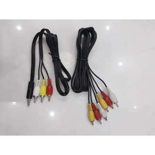 Dây av 3 ra 3, 1 ra 3 truyền hình ảnh, âm thanh, dây loa av 1 đầu 3.5mm ra 3 đầu av dây dài 1.5m. 3-3, 1-3 av