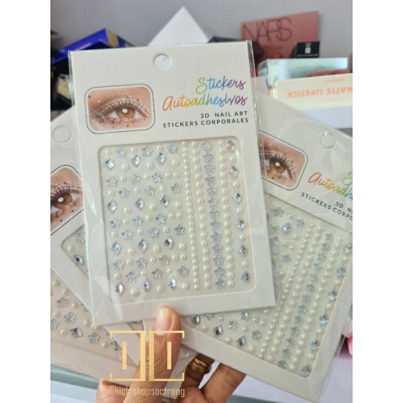 Hạt dán, Đá dán tóc, ngọc dán tóc, mặt makeup beauty