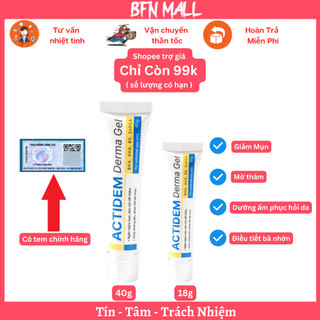 Actidem Derma Gel giảm mụn dưỡng ẩm giảm thâm 15g/40 gram