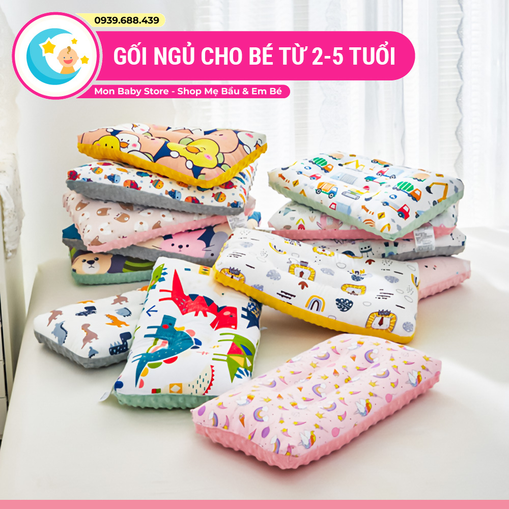 Gối ngủ cho bé siêu mềm thoáng mát size 50cm x 30cm, phù hợp bé 2 tuổi đến 5 tuổi, gối cho bé đi học mẫu giáo mầm non