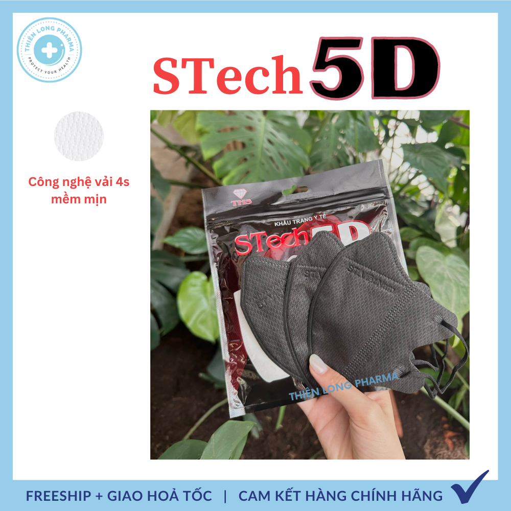 Khẩu trang 5D STECH công nghệ vải 4S êm mịn chính hãng công ty