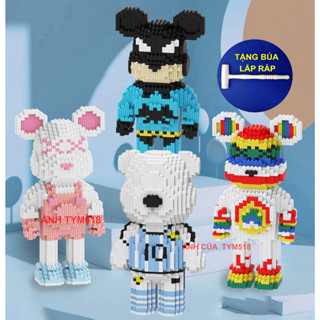 xếp hình Gấu Bearbrick messi cỡ lớn 30cm Đồ chơi Xếp hình lắp ráp mô hình cỡ lớn bear bricK có tặng búa