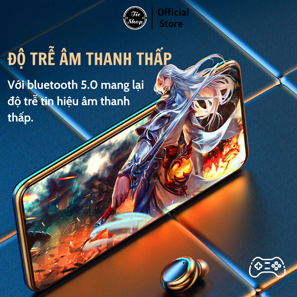 Tai Nghe Không Dây Amoid F9 Âm Thanh HiFi Cảm Ứng 2 Tai
