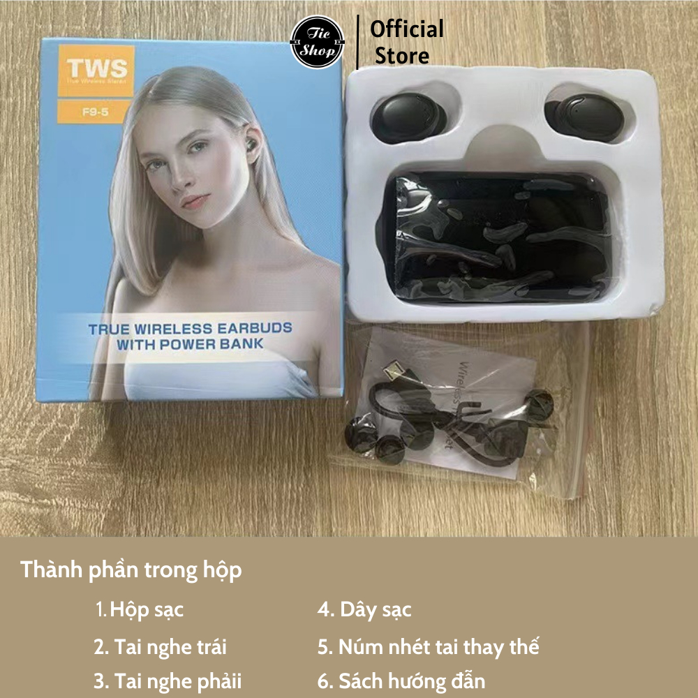 Tai Nghe Không Dây Amoid F9 Âm Thanh HiFi Cảm Ứng 2 Tai