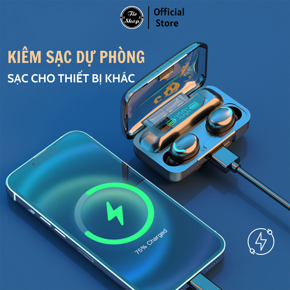 Tai Nghe Không Dây Amoid F9 Âm Thanh HiFi Cảm Ứng 2 Tai