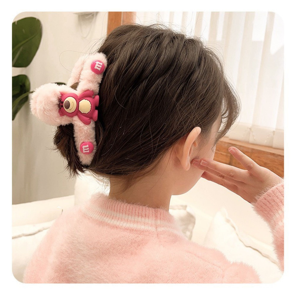 Kẹp tóc càng cua bông hình gấu dâu lotso phong cách hàn quốc thời trang thu đông thanh lịch dễ thương IAMLOTSO STORE