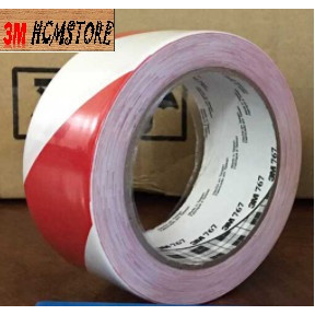 3M 767 màu sọc đỏ trắng 50mm dài 33met -  BĂNG KEO chuyên dán nền, dán cảnh báo nguy hiểm, dán đánh dấu vị trí