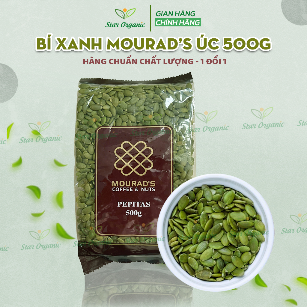Hạt bí xanh Mourad's Úc 500g tách sẵn vỏ siêu ngon - Hạt Chuẩn Hạt Béo Giòn Loại 1